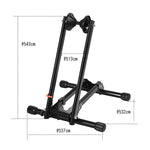 Rockbros T30 Folding Bike Stand for Front or Rear Wheel Compatible with 24-27.5 Inch and 700C Wheels - Black