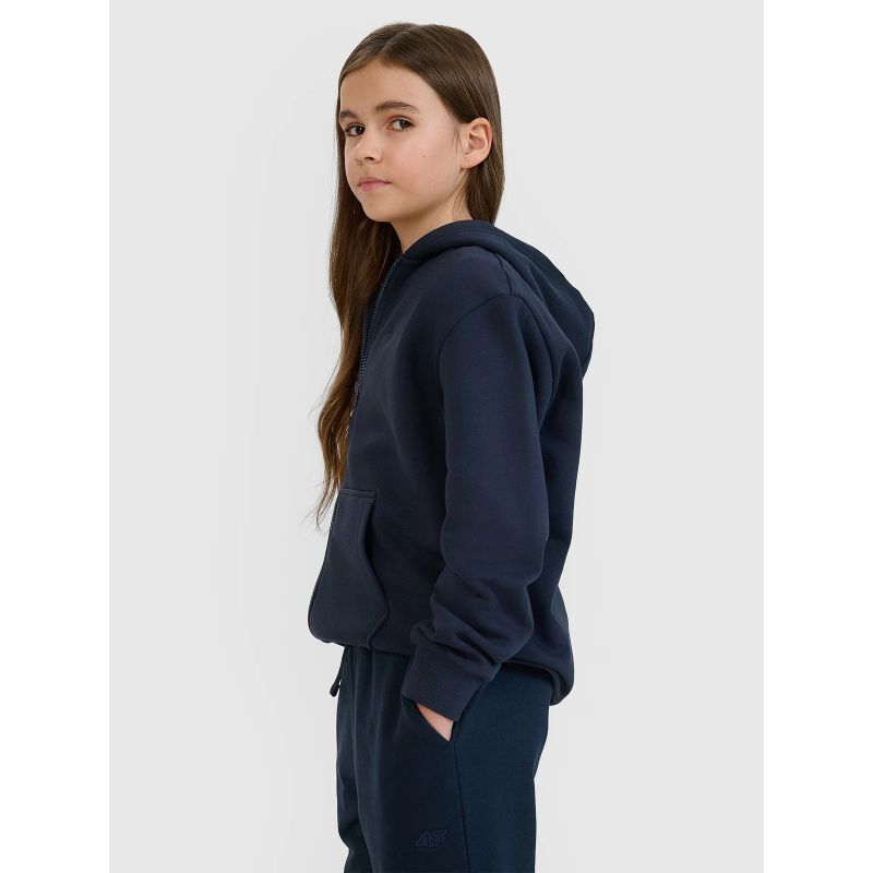 4F Girls’ Zip-Up Hoodie gyerek kapucnis pulóver 4FJWMM00TSWSF1861-31S