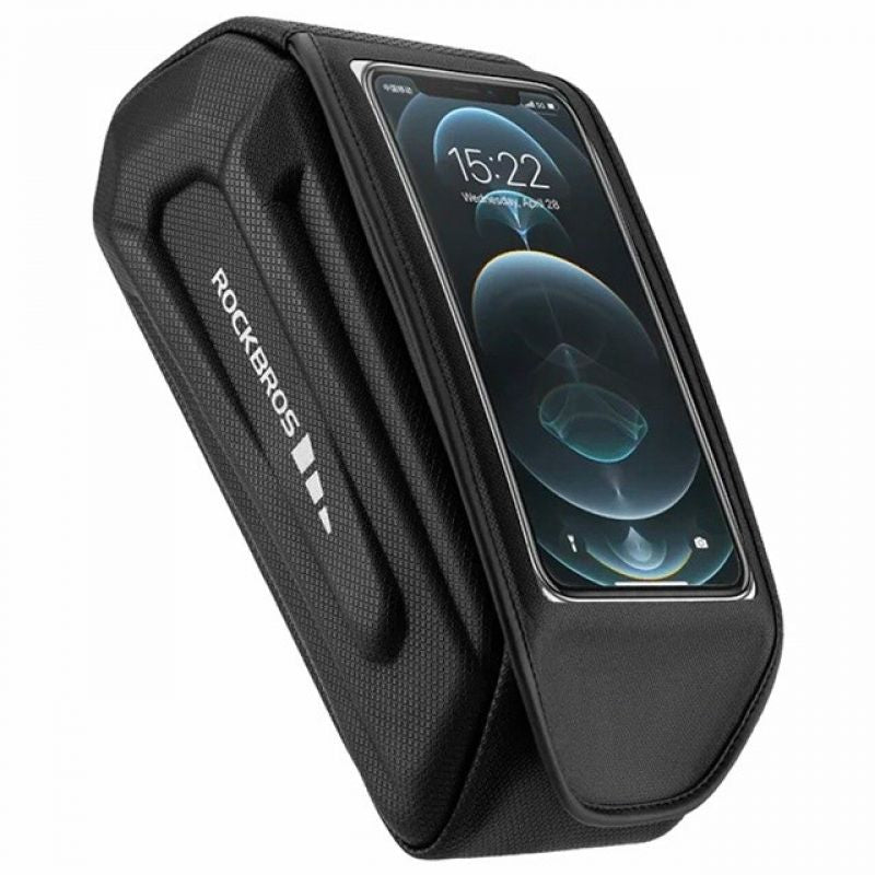 Rockbros 30120064001 waterproof bicycle frame with phone cover – fekete táska Rockbros-30120064001