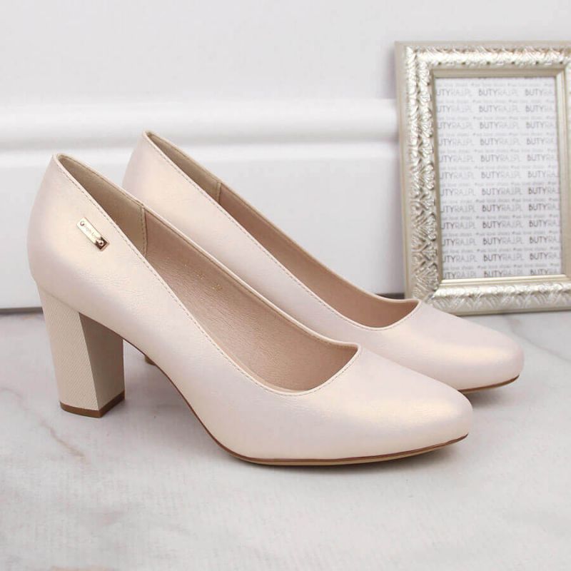 Inny Sergio Leone W beige pearl heel pumps bézs utcai cipő SK193B