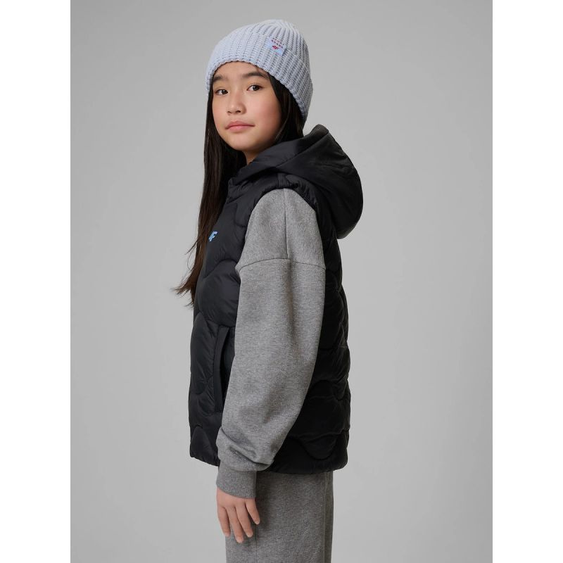 Girls' hooded vest 4F 4FJRSS26TVJAF355-20S vests