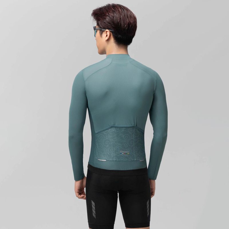 Rockbros 15120015016 ROAD TO SKY men's cycling jersey long sleeve S - gray-blue s \ niebieski póló