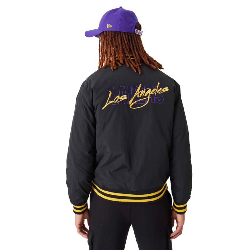 New Era NBA Los Angeles Lakers Script Bomber - fekete dzseki