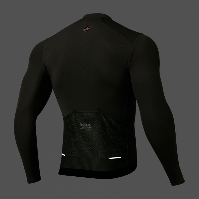 Rockbros 15220003003 ROAD TO SKY men's cycling jersey long sleeve - green zöld póló