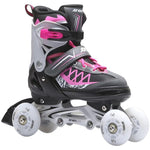 Enero Pro Roller Skates-Roller Skates-Ice Skating 4in1 Led 34-37 Pink-Gray szürke skates, roller skates