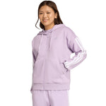 adidas Women's Essentials 3-Stripes Full-Zip Fleece Hoodie Purple JY3080 Ruházat