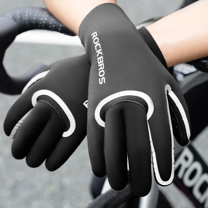 Rockbros full waterproof cycling gloves, size: - black fekete kesztyű