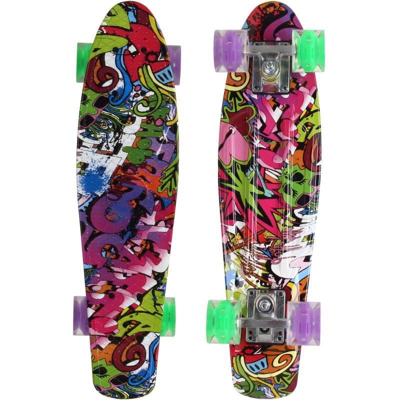 Enero Plastic Skateboard 22 Inches Graffiti Led skateboards