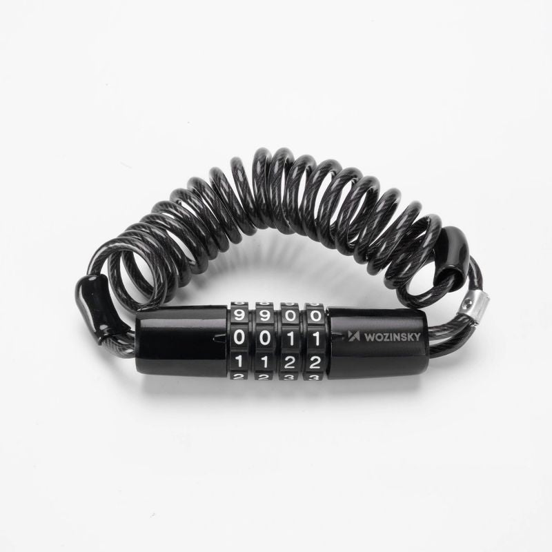 Wozinsky WBN-01R bicycle lock for a bicycle helmet, waterproof, 4-digit combination - black fekete sisak 304004-199008