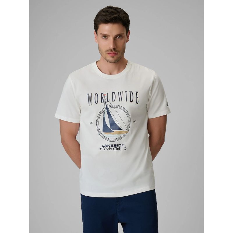 4F Men's regular printed T-shirt póló 4FRSS26TTSHM3993-11S