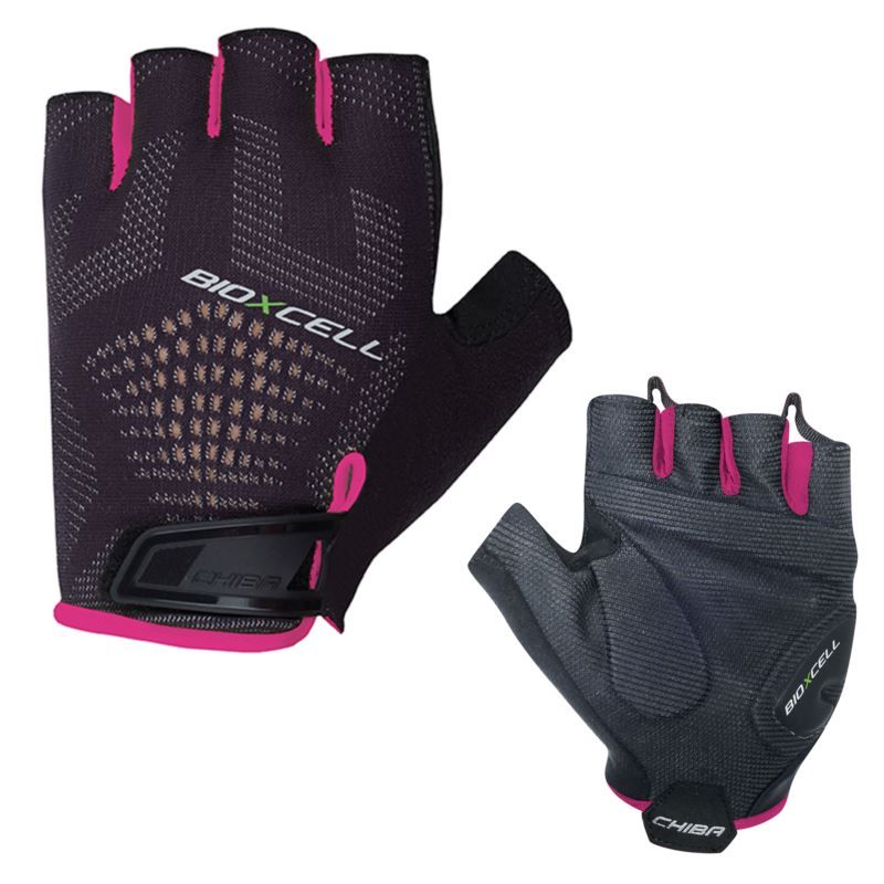CHIBA BIOXCELL SUPER FLY gloves black/ rózsaszín kerékpáros kesztyű SI3060324CP-3