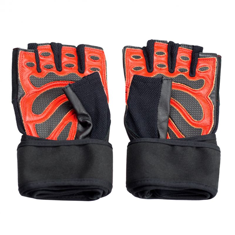 HMS Gym Gloves Black/Red RST01 SIZE fekete kapuskesztyű 17-63-209