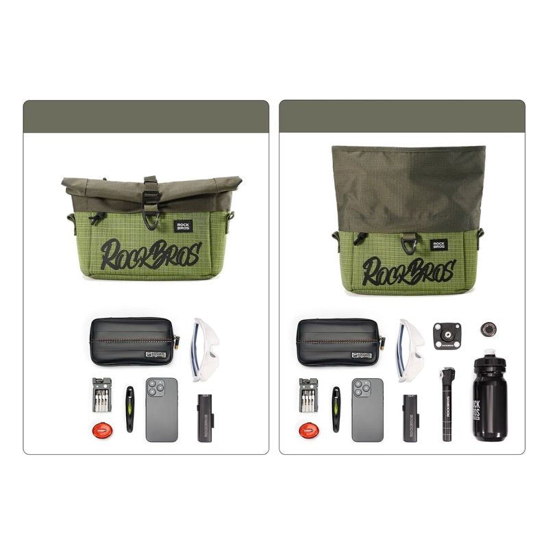 Rockbros W020 Dual-Purpose Front Bag, Bike/Shoulder - Green zöld táska