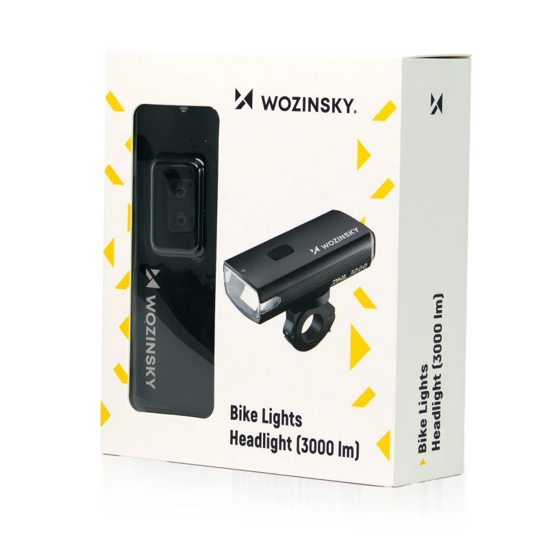 Wozinsky Front Bike Light + USB-C Cable (3000 lm) - Black fekete elektronika 304004-184329
