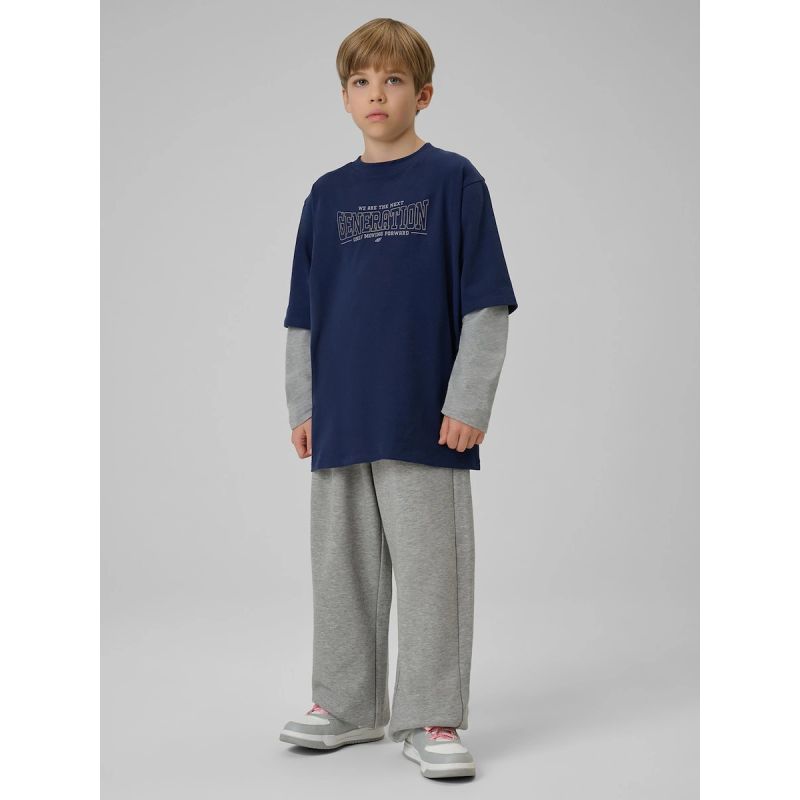 Loose longsleeve with print for boys 4F