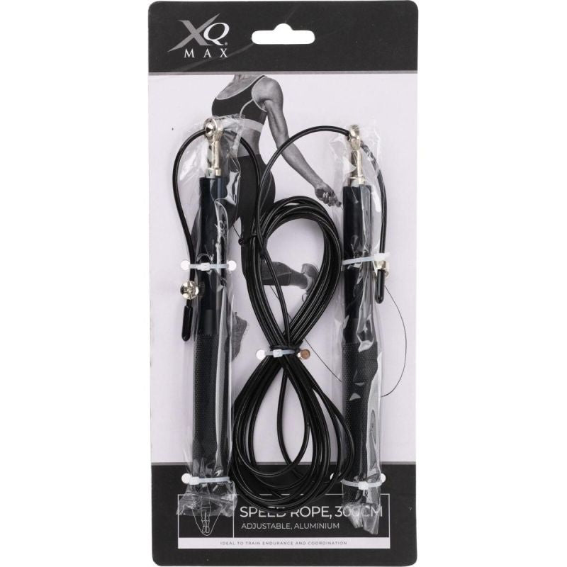 XQMAX Adjustable Speed Skipping Rope Aluminum Handles 300 Cm Black fekete edzéssegítő GSP-7090706