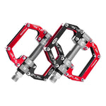 Rockbros 2010- Aluminum Bicycle Pedals with Sealed Bearings - Black and Red