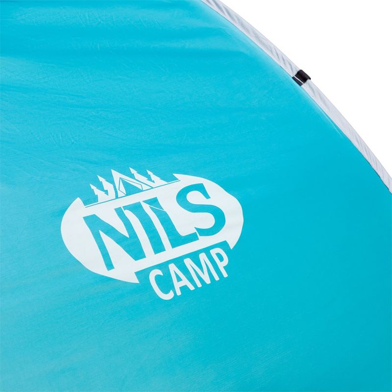 NILS CAMP NC3174 self-pitching beach tent, turquoise-gray szürke hátizsák
