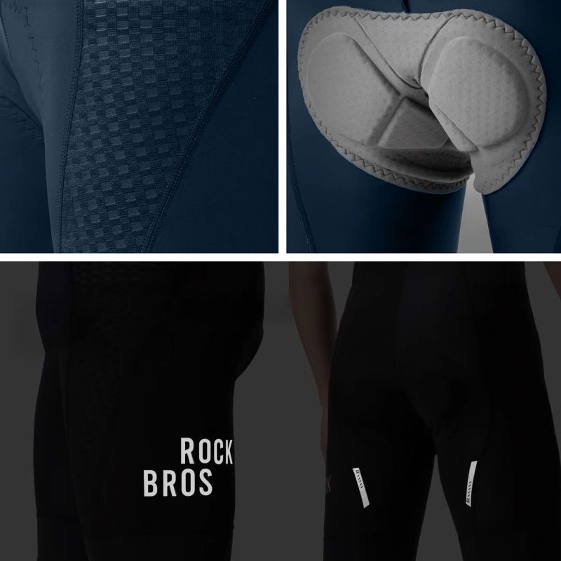 Rockbros Men's Cycling Bib with Pad Size M - Dark Blue niebieski \ m short