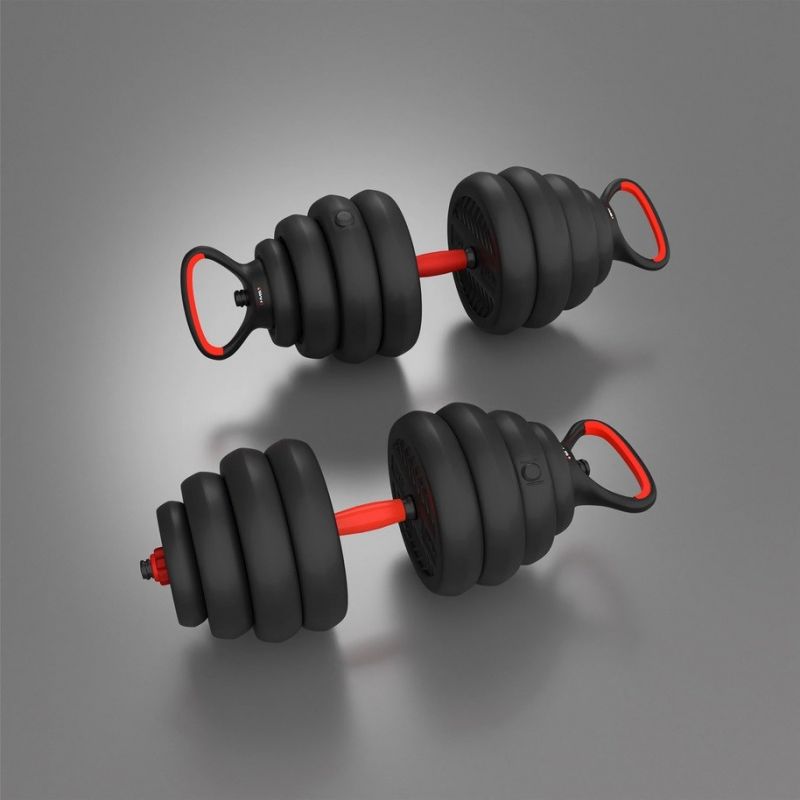 HMS 6-in-1 weight set (barbell, dumbbells and kettlebell) 40kg edzőfelszerelés 17-57-070