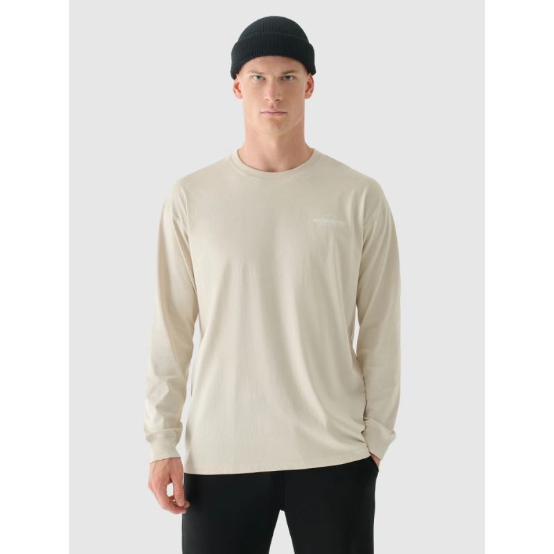 Men's oversized longsleeve with print 4F 4FRAW24TLONM502-12S hosszú ujjú póló