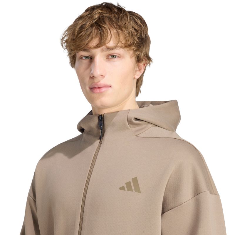 Adidas Men's ZNE Full Zip sweatshirt beige bézs pulóver KF3828