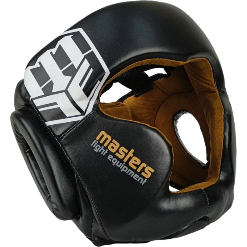 MASTERS FIGHT EQUIPMENT KSS-PU-BLACK boxing helmet fekete védőfelszerelés 02501-M