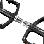 Rockbros K371 Reflective Aluminum Bicycle Pedals with Sealed Bearings - Black