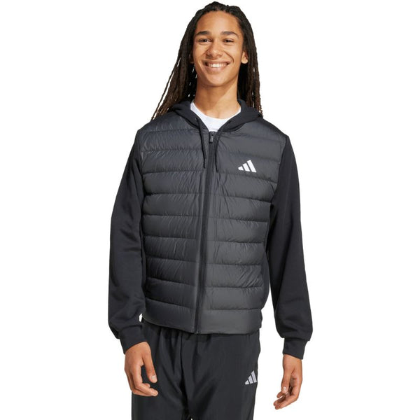 adidas Men's Essentials Climawarm Hybrid Down Hooded Jacket Black KA5251 Ruházat