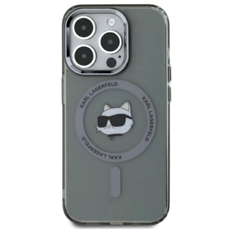 Karl Lagerfeld KLHMP15XHLSCHK iPhone 15 Pro Max 6.7" /black hardcase IML Metal Choupette Head MagSafe fekete cases