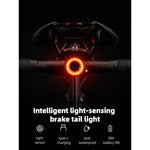 Rockbros Q3 Rear Bike Light with Smart Stop System - Black fekete lights, tourist equipment