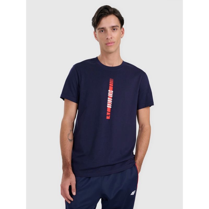 4f Men's regular printed T-shirt 4FRAW25TTSHM3225-31S Ruházat