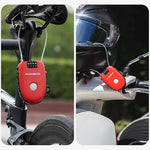 Rockbros 32420981001 bicycle lock with retractable cable - red piros kiegészítő 304004-163810