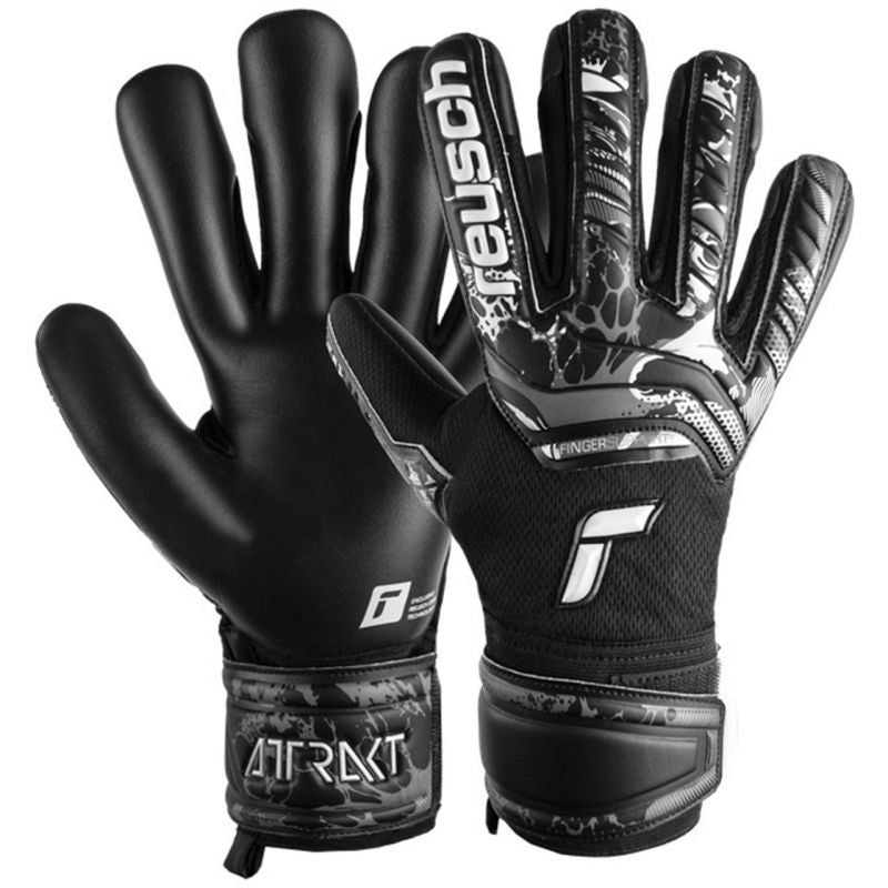 Reusch Attrakt Infinity Finger Support M 5370720 7700 Goalkeeper Gloves fekete kapuskesztyű