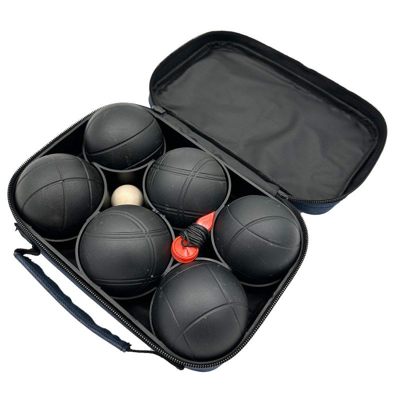 Enero 6-Piece Petanque Balls - Black Boule, Pro Cover fekete covers