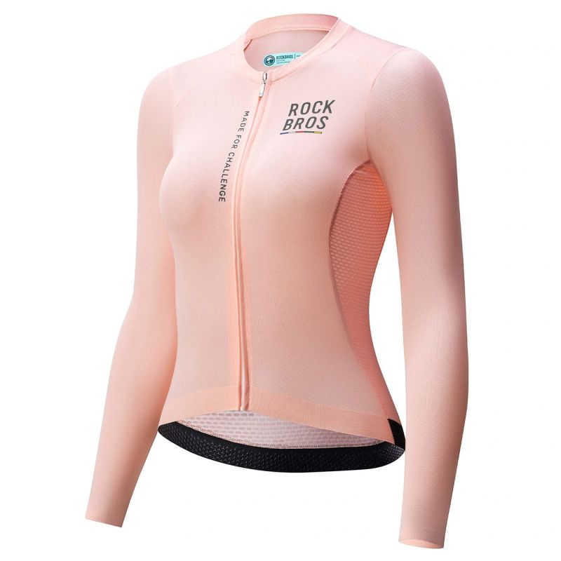Rockbros 15110012010 ROAD TO SKY women's cycling jersey long sleeve S - pink s \ różowy póló