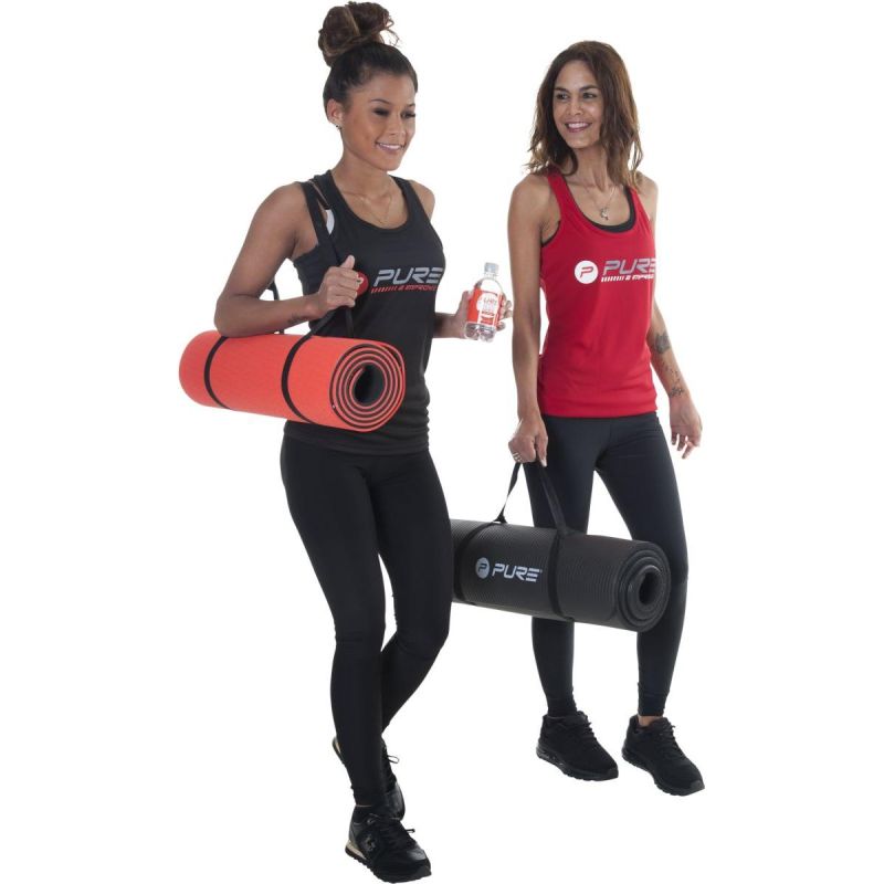 Pure 2 Improve NBR BLACK EXERCISE MAT .5CM WITH HOLES fekete mats, training equipment