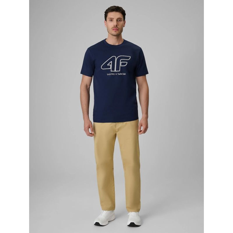 4F Men's regular T-shirt with logo ruházat
