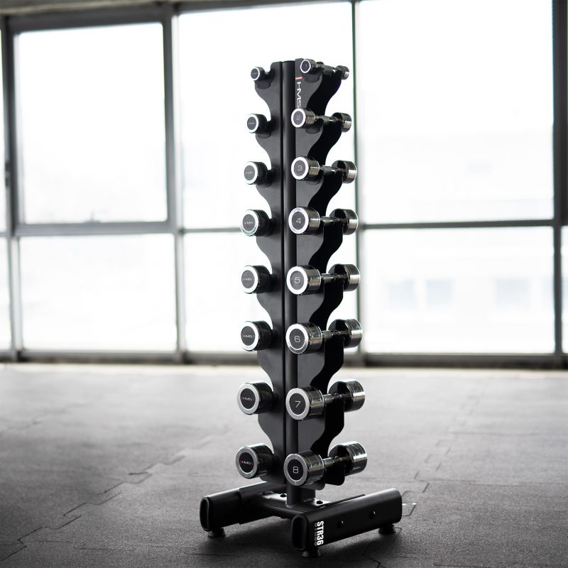 HMS CHD DUMBBELL SET 2 x 1 - 8 KG (72 KG) + STR36 RACK kiegészítő 17-62-143