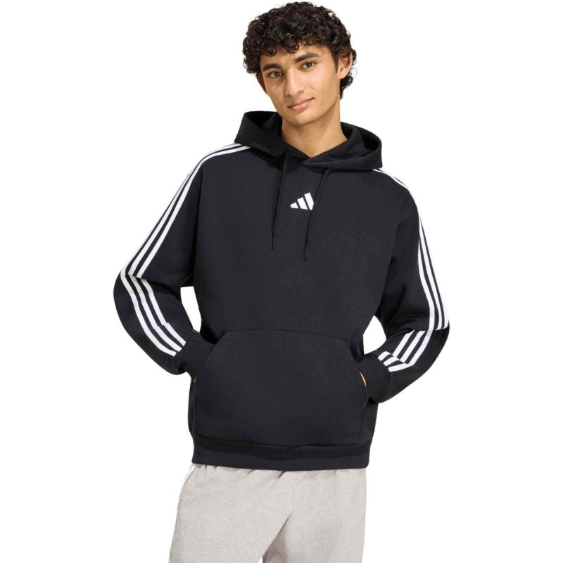 Adidas Men's Essentials 3-Stripes Fleece Hoodie fekete ruházat KY6602