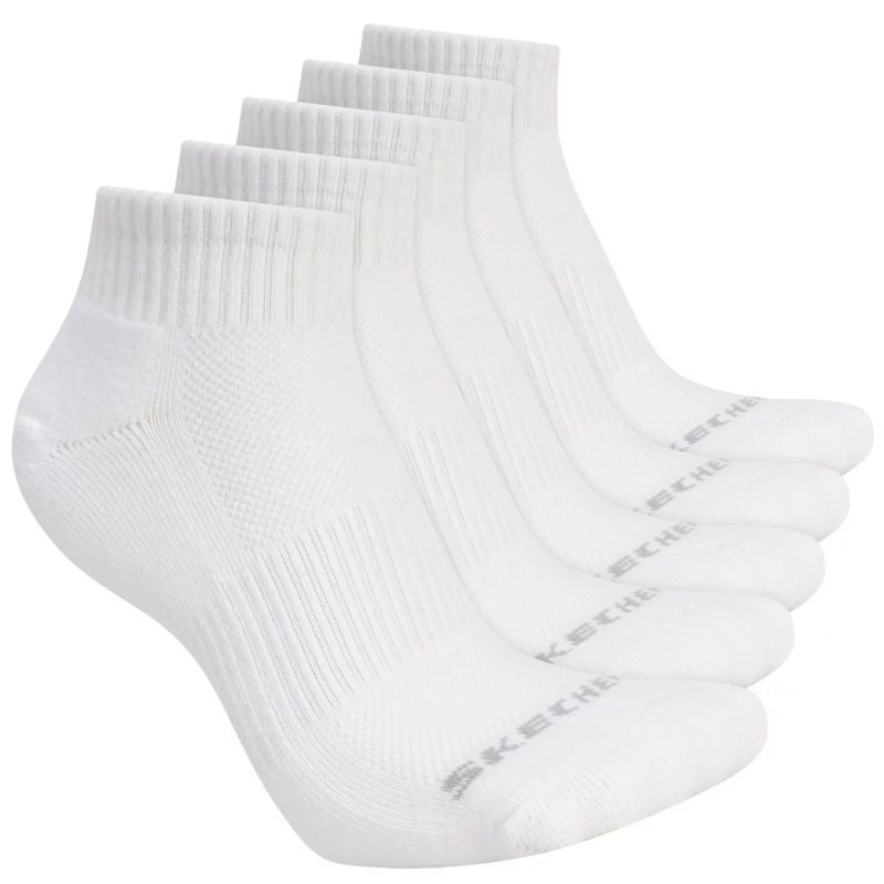 Skechers 5pk Unisex 1/2 Terry Qtr Crew White