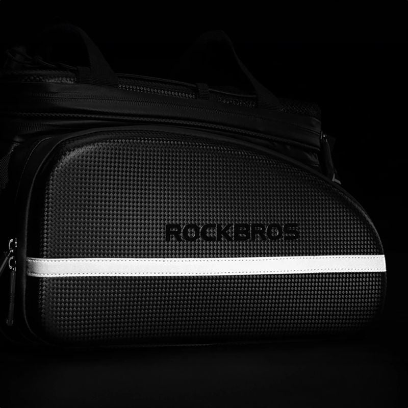 Rockbros A6-6 bicycle for trunk, 35 l, with fold-out pockets - black fekete táska