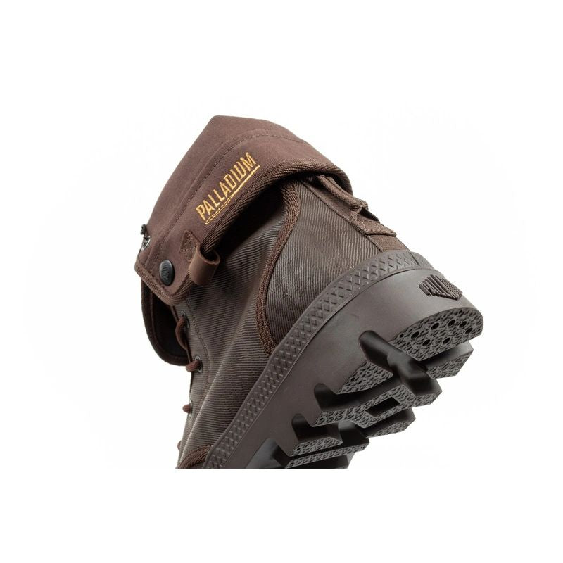 Palladium Men's Baggy Coated High Top Sneakers, Fashionable Dark barna utcai cipő