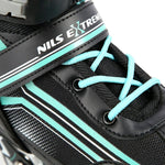 NILS Extreme NH18190 2in1 roller skates, black and blue, size S (29-33), with replaceable hockey blade kék görkorcsolya
