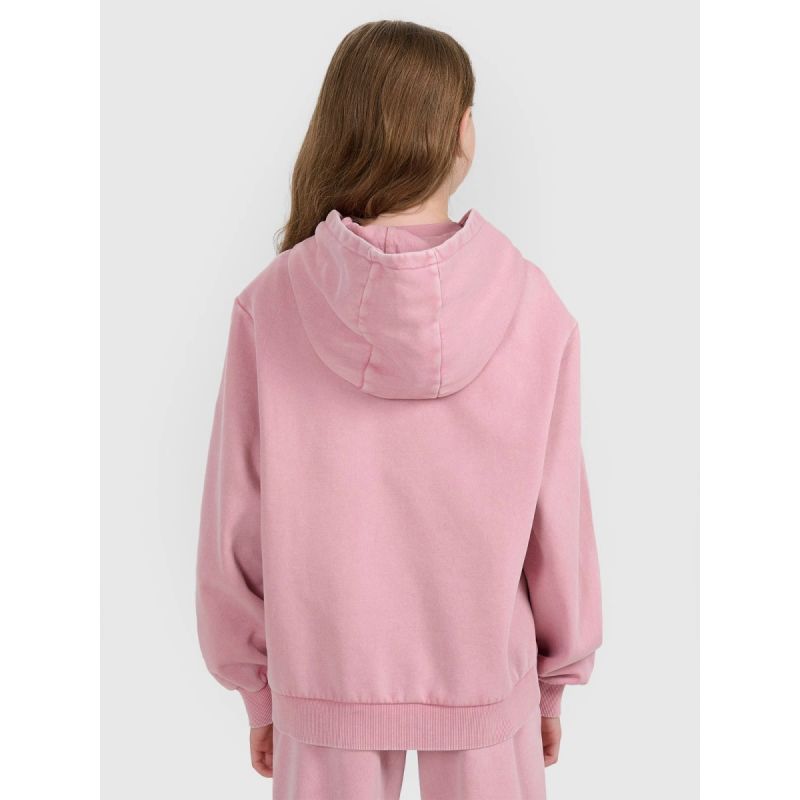 Girls' sweatshirt with hood, open, 4F 4FJRAW25TSWSF2294-54S kapucnis pulóver
