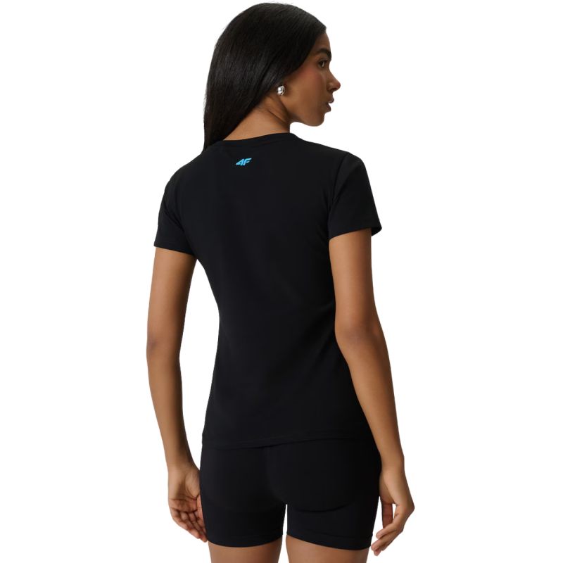 4F Women's T-shirt F2717 deep 20S fekete póló 4FWSS26TTSHF271720S
