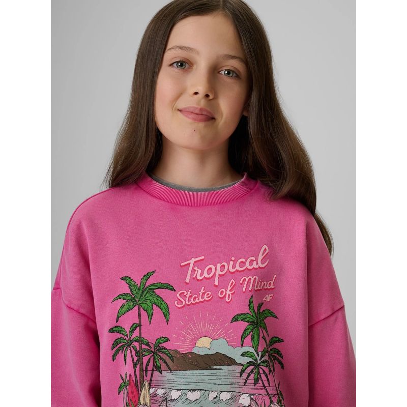 4F Girls' loose sweatshirt without hood 158/164 kapucnis pulóver 4FJRSS26TSWSF2970-54S