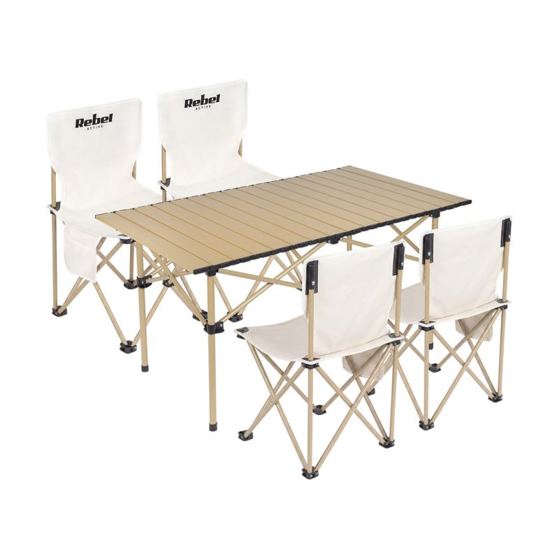 Rebel Tourist beach set, table + 4 chairs, metal frame, Active kemping felszerelés RBA-5600
