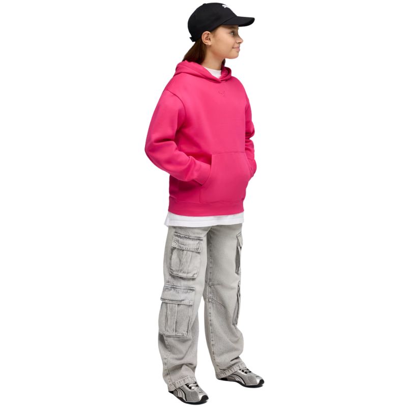 Puma ESS Centered Cat Logo Relaxed Hoodie for Kids Fuchsia 692973 kapucnis pulóver