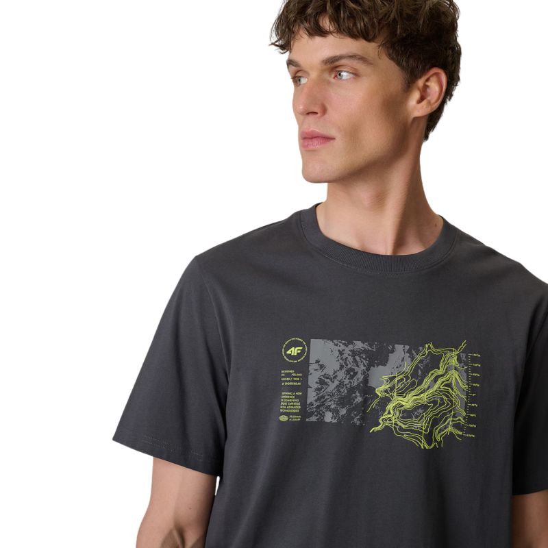 4F Men's T-shirt M2823 anthracite 22S póló 4FWSS26TTSHM282322S